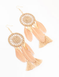 Dreamcatcher Feather Drop Earrings - link has visual effect only