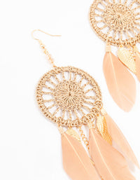 Dreamcatcher Feather Drop Earrings - link has visual effect only