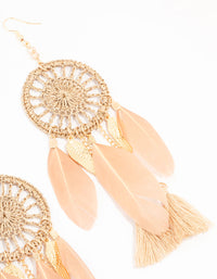 Dreamcatcher Feather Drop Earrings - link has visual effect only