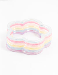 Kids Pastel Plastic Flower Bangles 6-Pack - link has visual effect only