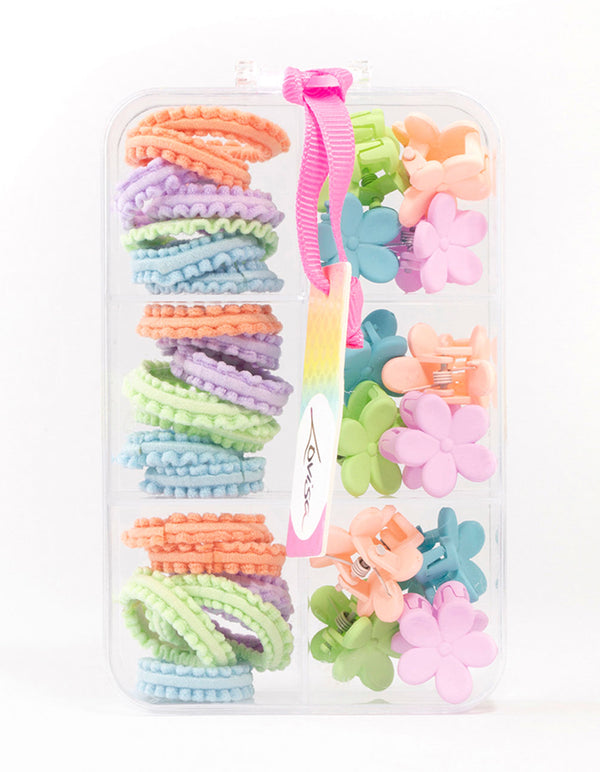 Kids Mixed Pastel Hair Ties & Clips Pack