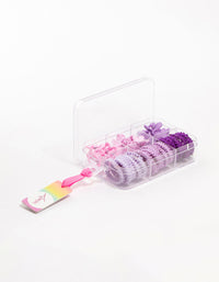 Kids Mixed Purple Hair Ties & Clips Pack - link has visual effect only