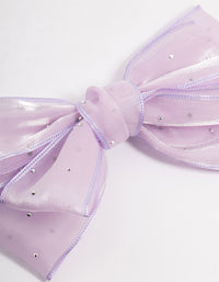 Kids Purple Fabric Bow Clip - link has visual effect only