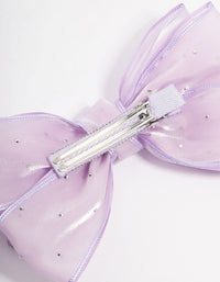 Kids Purple Fabric Bow Clip - link has visual effect only