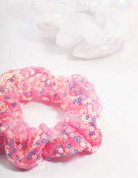 Kids Mixed Sequin Pink Scrunchies 3-Pack - link has visual effect only