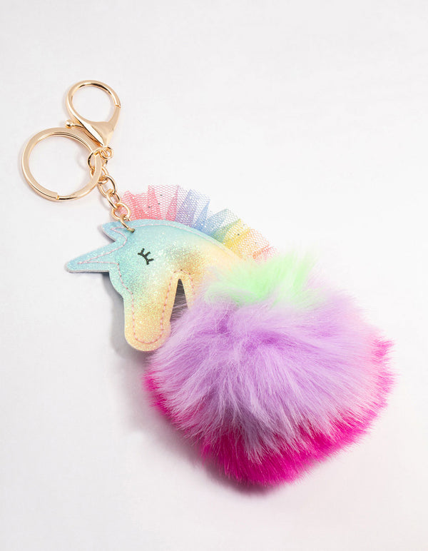 Kids Mixed Rainbow Unicorn Keyring