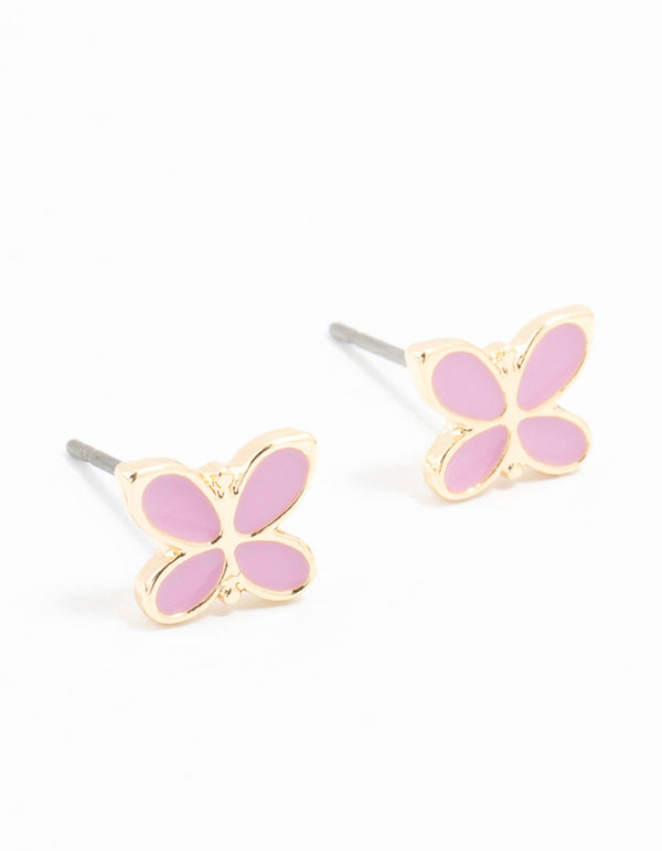 Gold  Butterfly Stud Earrings