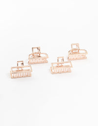 Rose Gold Mixed shape Mini Claw Clips 4-Pack - link has visual effect only