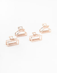 Rose Gold Mixed shape Mini Claw Clips 4-Pack - link has visual effect only