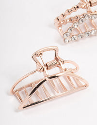 Rose Gold Diamante Claw Clip 2-Pack - link has visual effect only