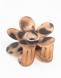 Tortoiseshell & Diamante Daisy Claw Clip - link has visual effect only