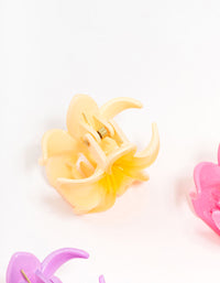 Mini Colourful Hibiscus Claw Clips 4-Pack - link has visual effect only