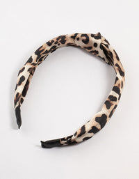 Leopard Print Knotted Fabric Headband - link has visual effect only