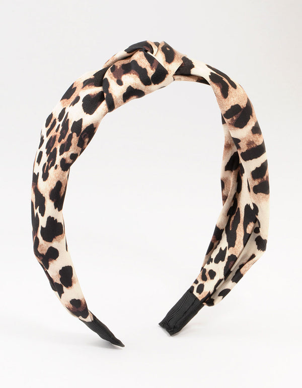 Leopard Print Knotted Fabric Headband