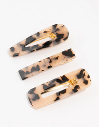 Mixed Shaped Tortoiseshell Clips 3-Pack - link has visual effect only