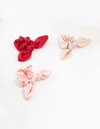 Pink & Red Satin Bunny Scrunchiees 3-Pack - link has visual effect only