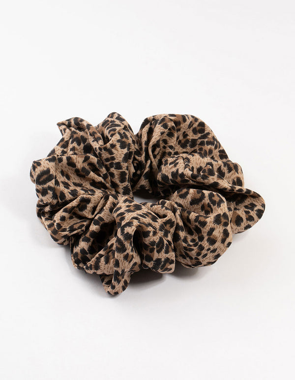 Large Fabric Leopard Print Scrunchie