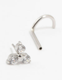 Surgical Steel Clover Threadless Nose Stud - link has visual effect only