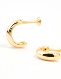 Gold Plated Surgical Steel Chunky Hoop Flatbacks 2-Pack - link has visual effect only