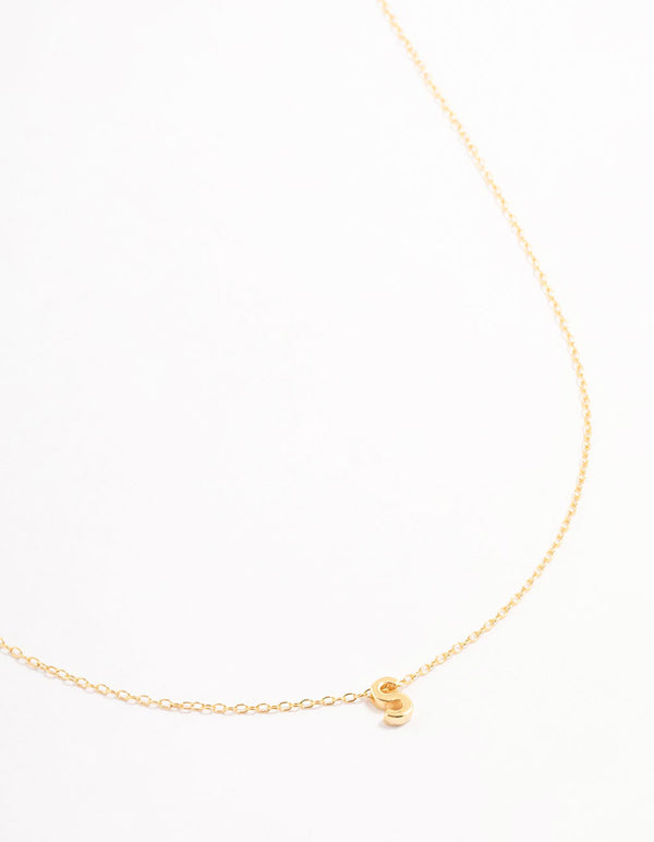 Gold Plated Sterling Silver Initial S Necklace