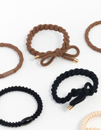 Neutral & Black Mixed Hair Tie Set - link has visual effect only