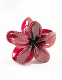 Burgunday Frangipani Hair Claw Clip - link has visual effect only