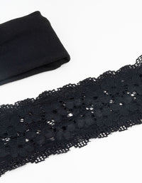 Black Plain & Lace Headbands 2-Pack - link has visual effect only