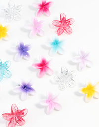 Mini Frangipani Flower Hair Clips 10-Pack - link has visual effect only