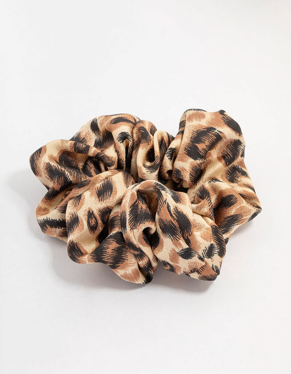 Leopard Fabric Scrunchie