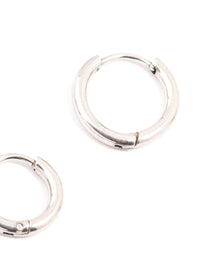 Waterproof Stainless Steel Medium Hoop Earrings 2-Pack - link has visual effect only