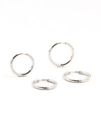 Waterproof Stainless Steel Mini Hoop Earrings 2-Pack - link has visual effect only