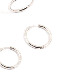 Waterproof Stainless Steel Mini Hoop Earrings 2-Pack - link has visual effect only