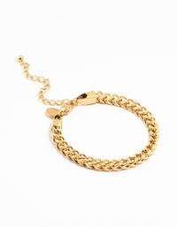 Waterproof  Gold Plated Stainless Steel Box Chain Bracelet - link has visual effect only