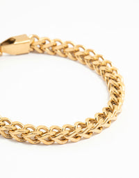 Waterproof  Gold Plated Stainless Steel Box Chain Bracelet - link has visual effect only