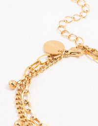 Gold Plated Stainless Steel Cross Charm Bracelet - link has visual effect only