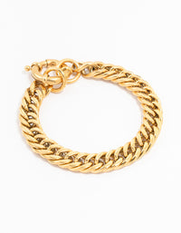 Waterproof Gold Plated Stainless Steel Vintage Curb Chain Bracelet - link has visual effect only