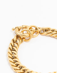 Waterproof Gold Plated Stainless Steel Vintage Curb Chain Bracelet - link has visual effect only