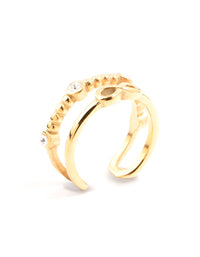 Waterproof Gold Plated Stainless Steel Infinity Tier Ring - link has visual effect only