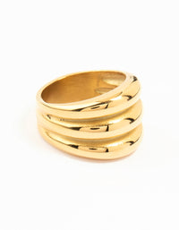 Waterproof Gold Plated Stainless Steel Stacked Cocktail Ring - link has visual effect only