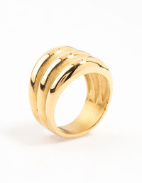 Waterproof Gold Plated Stainless Steel Stacked Cocktail Ring - link has visual effect only