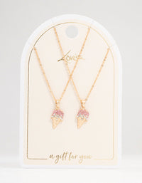 Gold Ice Creams Necklaces 2-Pack - link has visual effect only