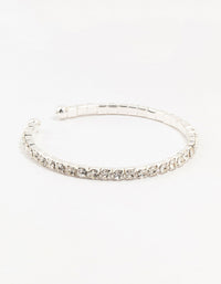 Silver Diamante Cup Chain Wrist Cuff - link has visual effect only