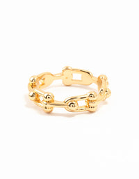 Gold Plated Stainless Steel Chain Ring - link has visual effect only