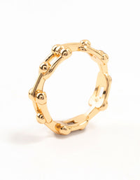 Gold Plated Stainless Steel Chain Ring - link has visual effect only