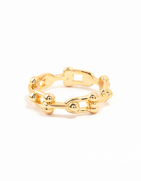 Gold Plated Stainless Steel Chain Ring