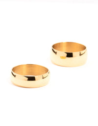 Gold Plated Stainless Steel Stacking Rings 2-Pack - link has visual effect only