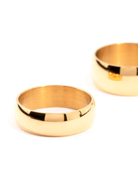 Gold Plated Stainless Steel Stacking Rings 2-Pack - link has visual effect only