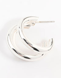 Silver Plated Illusion Hoop Earrings - link has visual effect only