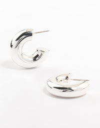 Silver Plated  Chunky Hoop Earrings - link has visual effect only