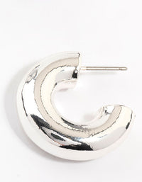 Silver Plated  Chunky Hoop Earrings - link has visual effect only